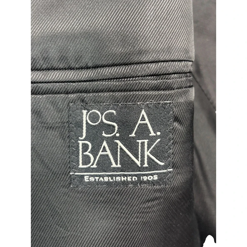 Jos A Bank 44S 38x29 Black Tuxedo 2pc Pant Suit Wool Formal Evening Dinner Tux